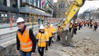 Premier Daniel Andrews toured City Square as a consortium led by Lendlease won the bidding process to build the Metro Rail tunnel and five stations.