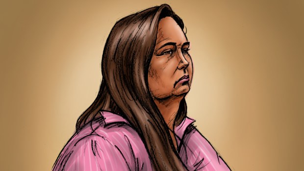 A courtroom sketch of Erin Patterson.