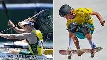 Gold for Australia in kayak sprint and skateboarding.