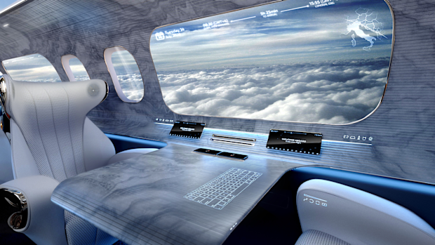 Rosen Aviation cabin design: The design also incorporates touchless technlogy.