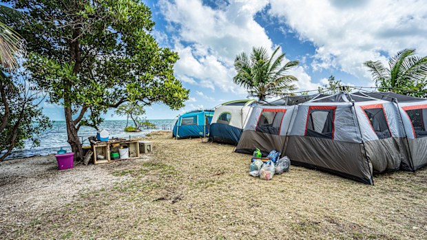 The only accommodation is under canvas.