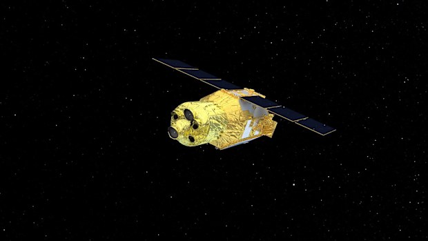 An artist's rendering shows how XRISM will look once it's in orbit.