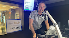 Paddy gets in some final endurance training at 6PR's studios in Perth.