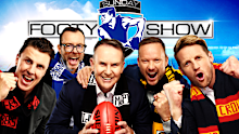 Nine's The Sunday Footy Show team Matthew Lloyd, Damian Barrett, Tony Jones, Nathan Brown and Rory Sloane.  