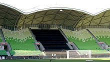 The fan section usually saved for Melbourne Victory diehards was instead covered by tarpaulins.