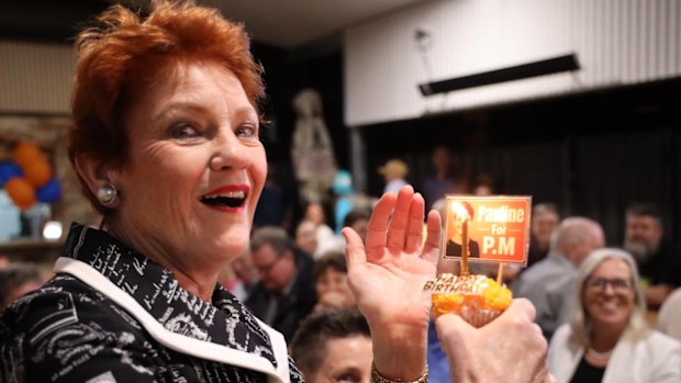 One Nation Leader Pauline Hanson in Childers, Queensland. 