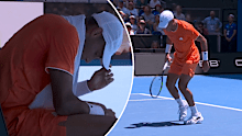 Felix Auger Aliassime limps off the court injured.