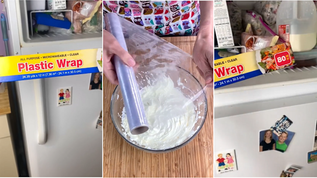 TikTok @lovelivedream82 reveals why cling wrap should be stored in the freezer