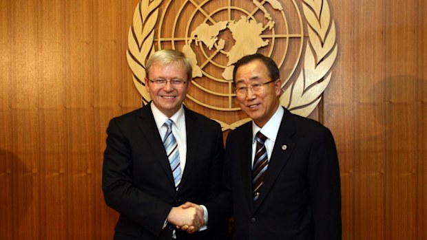 Malcolm Turnbull consistent on Rudd's UN bid, says Beazley