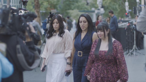 Dassi Erlich, Elly Sapper and Nicole Meyer in Revealed - Surviving MalkaLeifer on Stan 