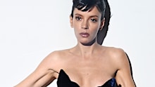 L﻿ily Allen has stunned on the runway at the 16Arlington x Antony Price Salon Show in London, following a very public breakup with her ex-husband David Harbour.