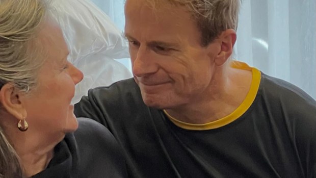 Professor Richard Scolyer's wife Dr Katie Nicholl shared this photo alongside an update as he continues to battle brain cancer.