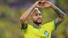 Neymar celebrates after full time. 