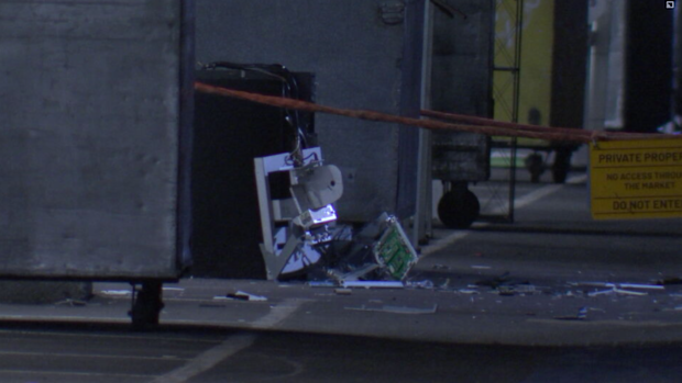 Police allege three offenders used a homemade explosive device to blow up the ATM.