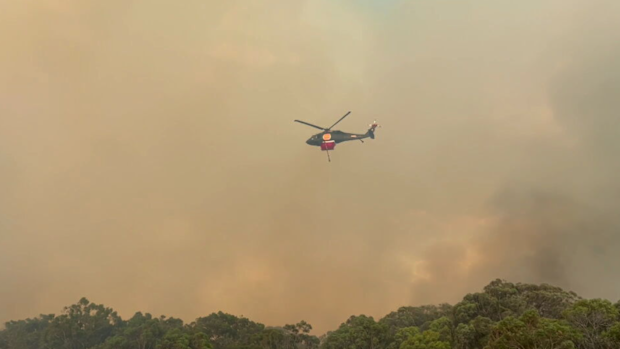 Fire crews continue to battle the Longwood blaze from land and air.