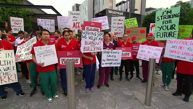 More than 3000 NSW doctors have walked off the job for the second day of strike action over pay and working conditions.