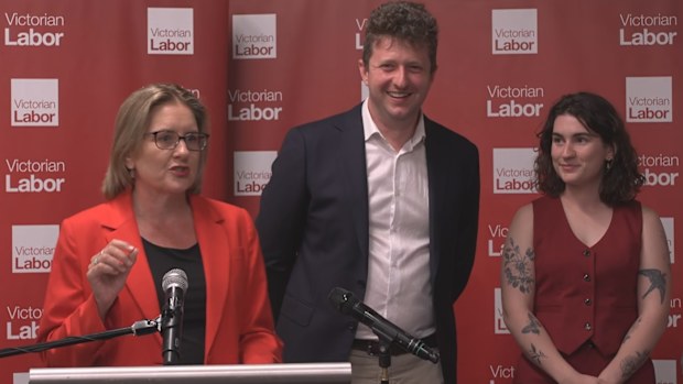 Victorian Premier Jacinta Allan addressed the party faithful on Saturday night to give an update on the Werribee and Prahran byelections as vote counts trickle in.