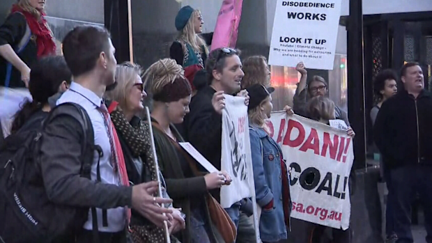 The Extinction Rebellion group is responsible for Monday's protests too. 