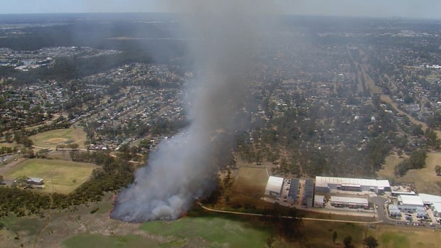 Crews are battling a grass fire in Penrith in Sydney's west.