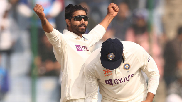 Ravi Jadeja celebrates