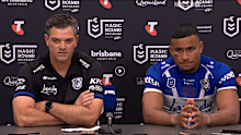 Cameron Ciraldo in the post-game press conference. 