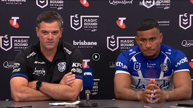 Cameron Ciraldo in the post-game press conference. 