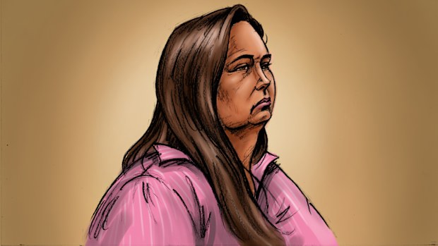 A courtroom sketch of Erin Patterson.