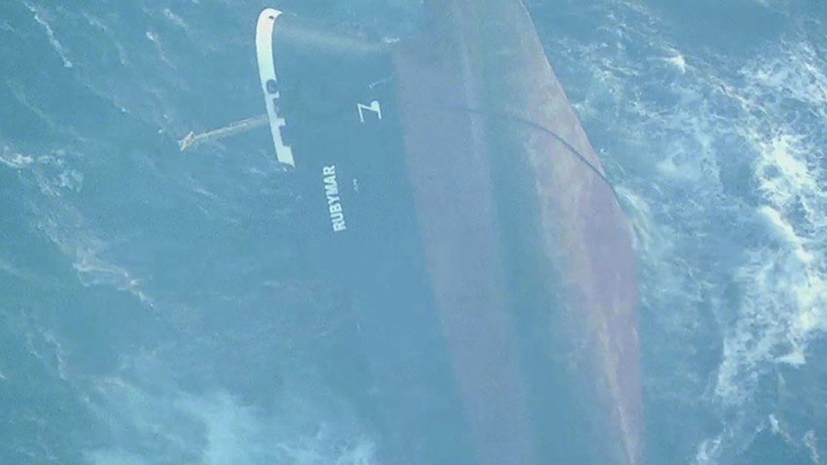 British ship Rubymar hit by Houthi rebels sinks in Red Sea | Nine.com.au