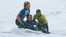 Ramzi Boukhiam of Morocco surfs in Heat 6 of the Opening Round at the Rip Curl Pro Bells Beach on April 22, 2025 at Bells Beach, Victoria, Australia. (Photo by Ed Sloane/World Surf League Via Getty Images)