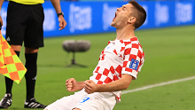 Andrej Kramaric #9 of Croatia celebrates after scoring a goal during the win over Canada