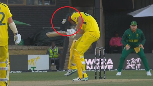 Cameron Green was struck on the helmet and had to be subbed out.