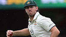 BRISBANE, AUSTRALIA - DECEMBER 17: Mitchell Marsh of Australia celebrates taking a catch to dismiss Ravindra Jadeja of India during day four of the Third Test match in the series between Australia and India at The Gabba on December 17, 2024 in Brisbane, Australia. (Photo by Matt Roberts - CA/Cricket Australia via Getty Images)