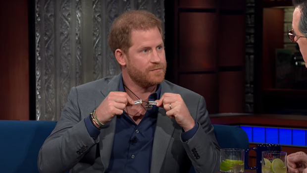 Prince Harry on The Late Show with Stephen Colbert.
