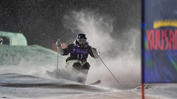 Jakara Anthony in action on the slopes in Finland. 