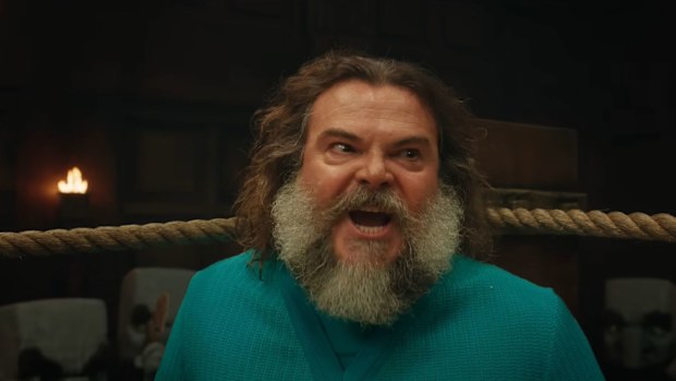Jack Black says "chicken jockey" in A Minecraft Movie