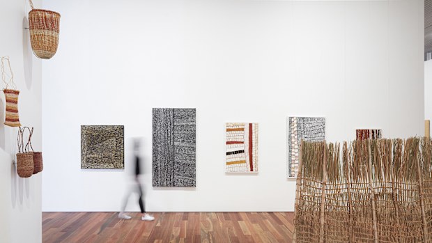 View of the Yiribana Galler, which featuring Indigenous and Torres Straight Islander art. 