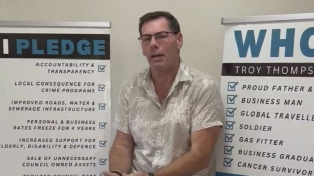 An embattled former Queensland mayor is facing accusations he exaggerated his medical history during his campaign. Troy Thompson was suspended from the high-ranking position last November during an investigation by Queensland's Crime and Corruption Commission (CCC).