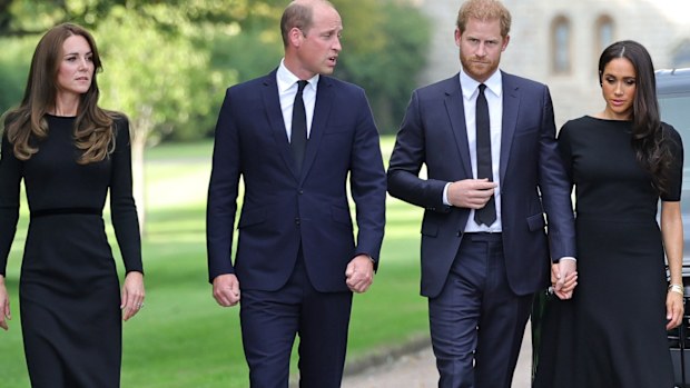 Prince and Princess of Wales with the Duke and Duchess of Sussex at Windsor Castle