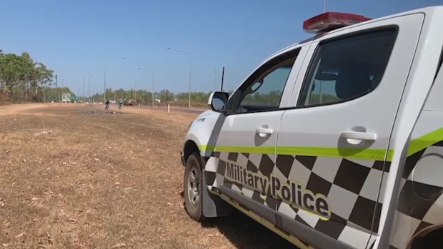 NT military police at the scene of a crash in Howard Springs, Darwin.
