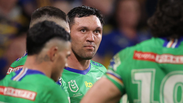 Jordan Rapana of the Raiders. (Photo by Mark Kolbe/Getty Images)