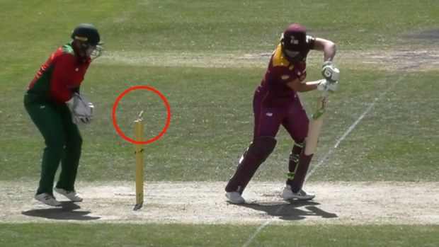 Georgia Voll of the Queensland fire is unnoticeable bowled.