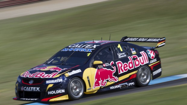 V8 Supercar pacesetter Jamie Whincup in his Holden at Sandown on Saturday.