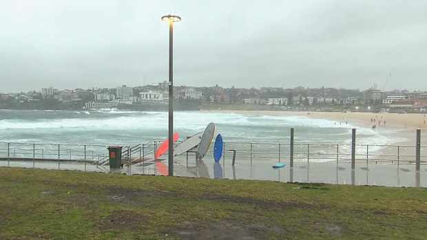 Wild surf at Sydney's Bondi Beach.