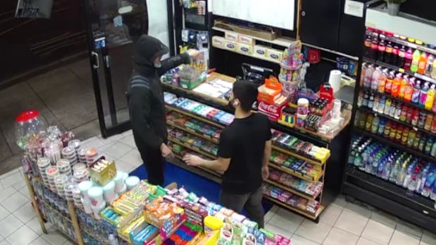 The alleged thief walked into the Ezymart at Randwick at about 10.30pm last night, allegedly pulled a knife from his sleeve and made demands.The man walked into the Ezymart at Randwick at about 10.30pm last night, allegedly pulled a knife from his sleeve and made demands.