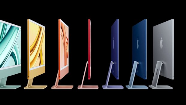 Apple's new iMacs come in seven colours.