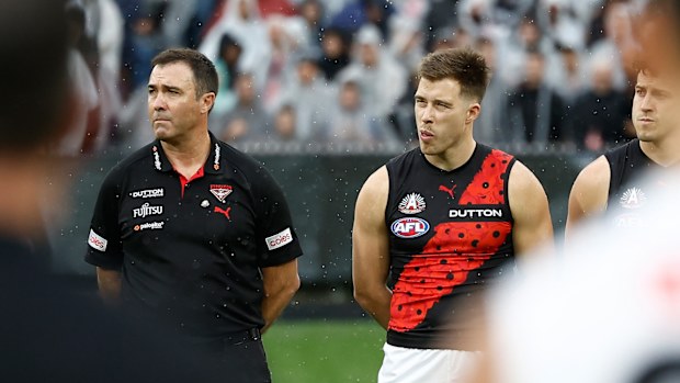 Brad Scott and Zach Merrett line up together on Anzac Day.