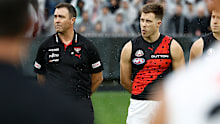 Brad Scott and Zach Merrett line up together on Anzac Day.