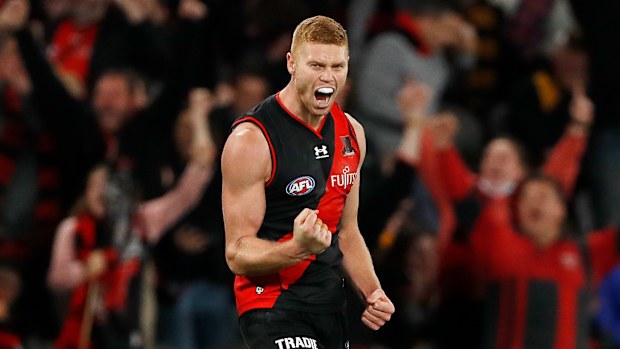 Essendon's Peter Wright kicked six goals against Hawthorn. 