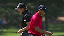 Tiger Woods and Phil Mickelson during the final round of the 2009 Masters.