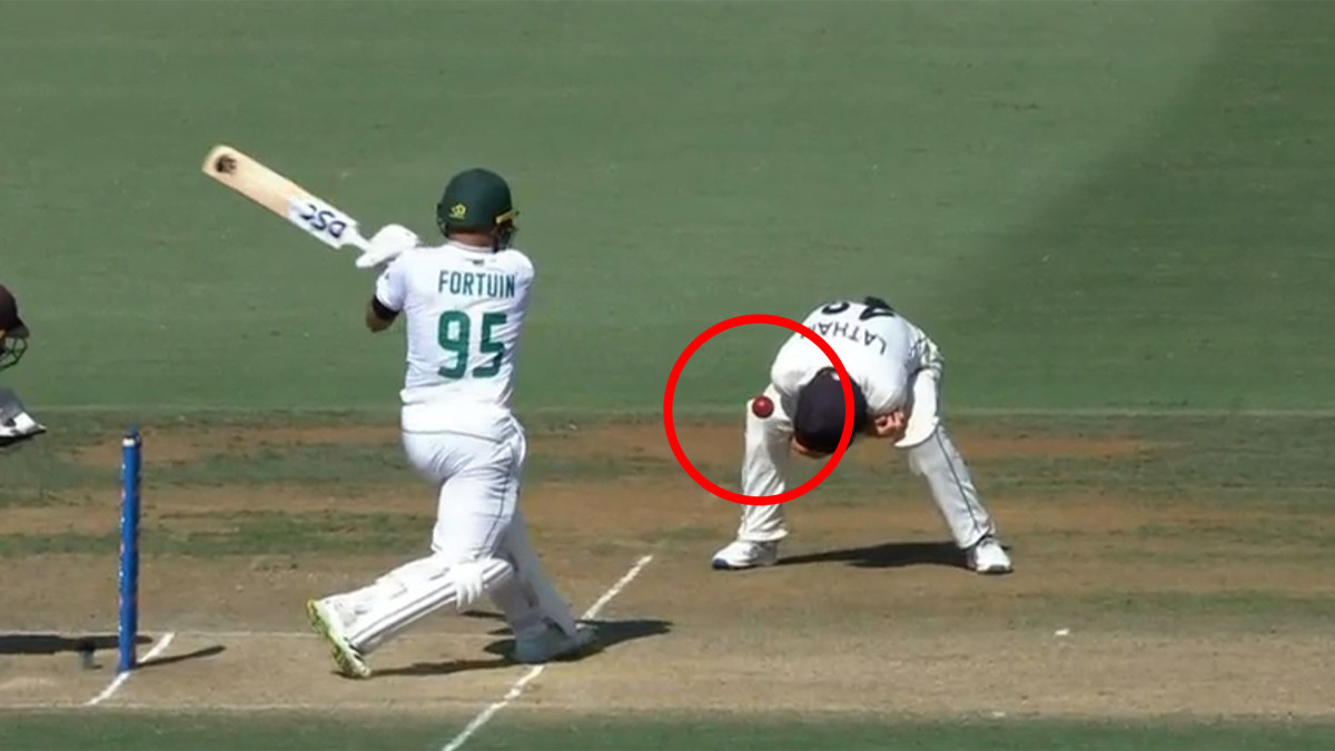 Cricket news 2024 | Clyde Fortuin caught after ball ricochets off Tom ...